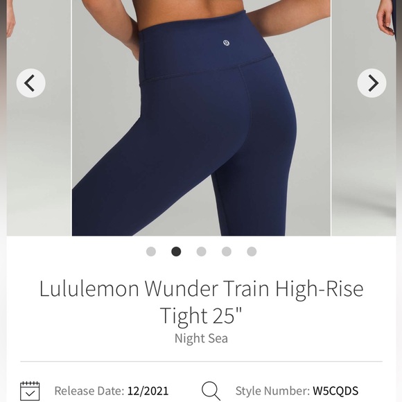 lululemon athletica Wunder Train High-Rise Tight 25" - Night Sea size 8 - Picture 4 of 11